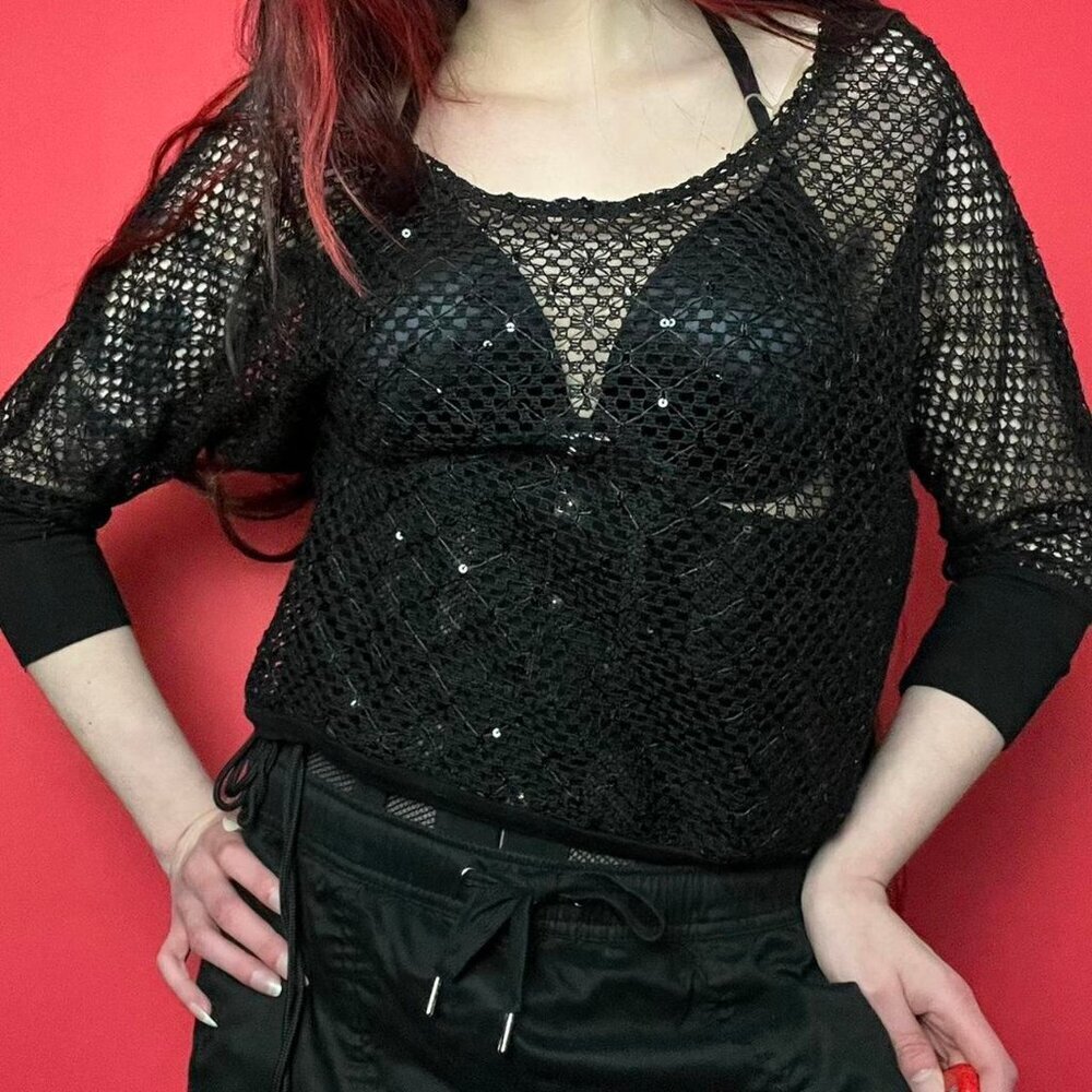 Fashion fair / Sparkly sheer mid sleeve sweater ๐คโโโ - Picture 7 of 7